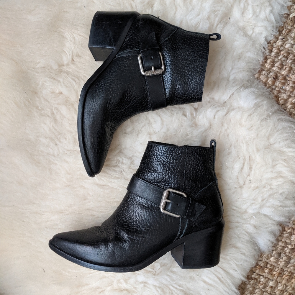 AllSaints Black Biker Boots